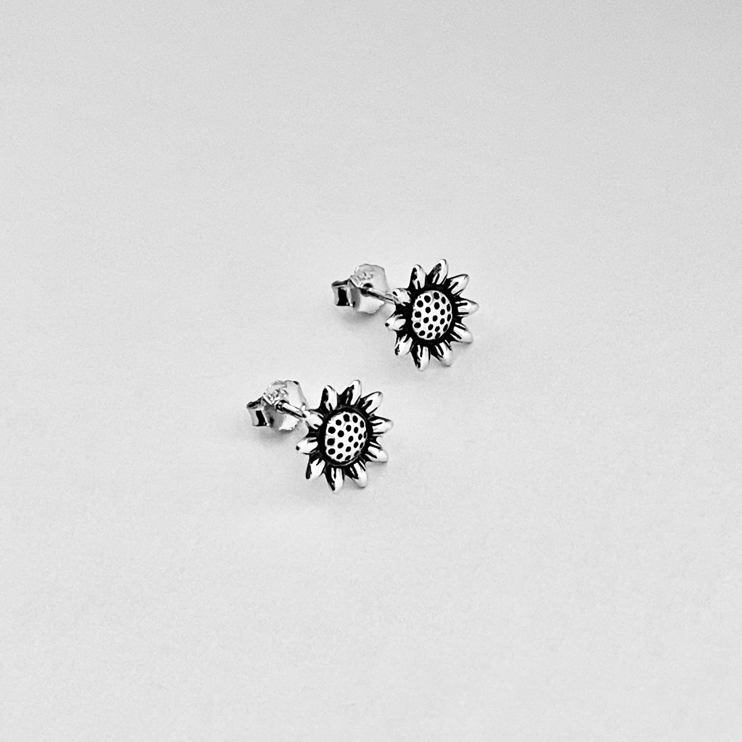 Sterling Silver Sunflower Earrings, Flower Earring, Stud Earrings, Happy Flowers