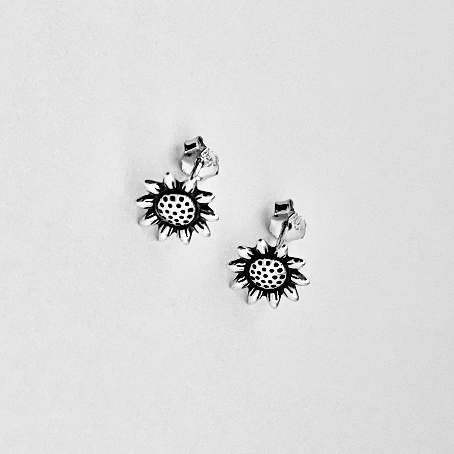 Sterling Silver Sunflower Earrings, Flower Earring, Stud Earrings, Happy Flowers