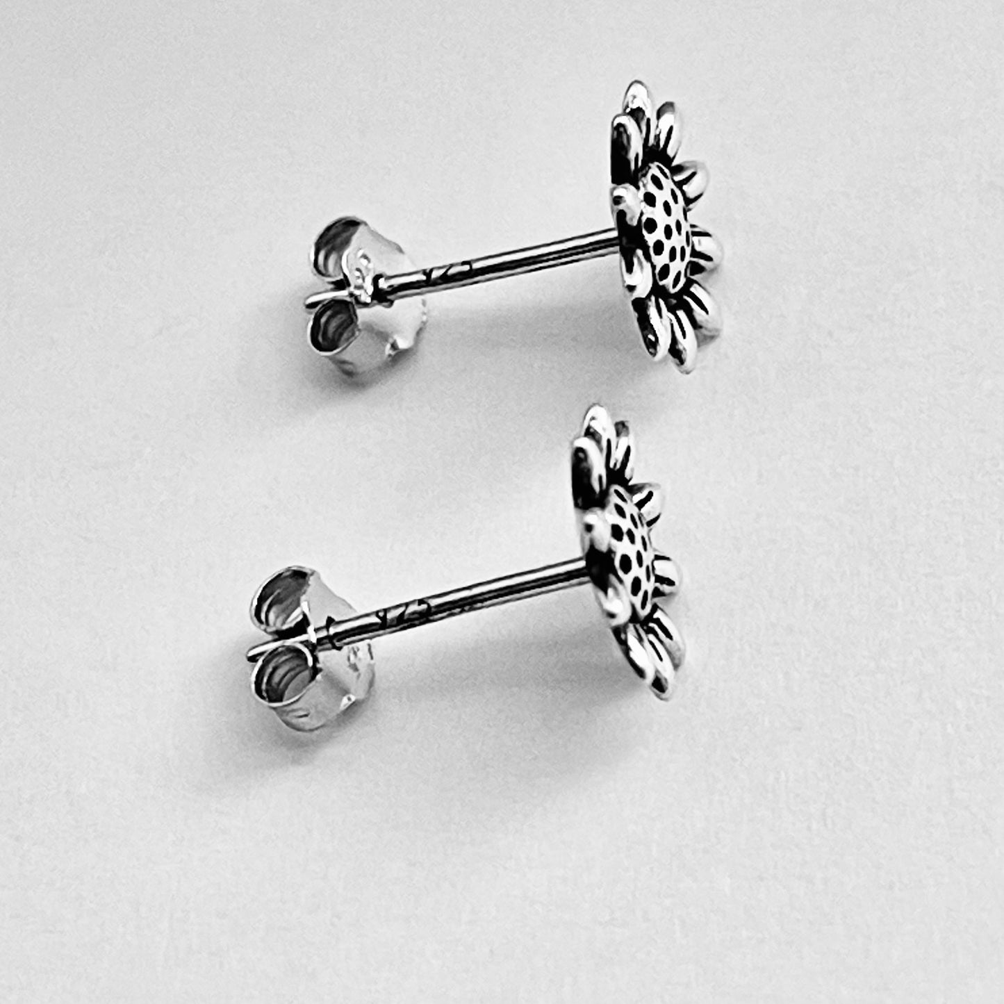 Sterling Silver Sunflower Earrings, Flower Earring, Stud Earrings, Happy Flowers