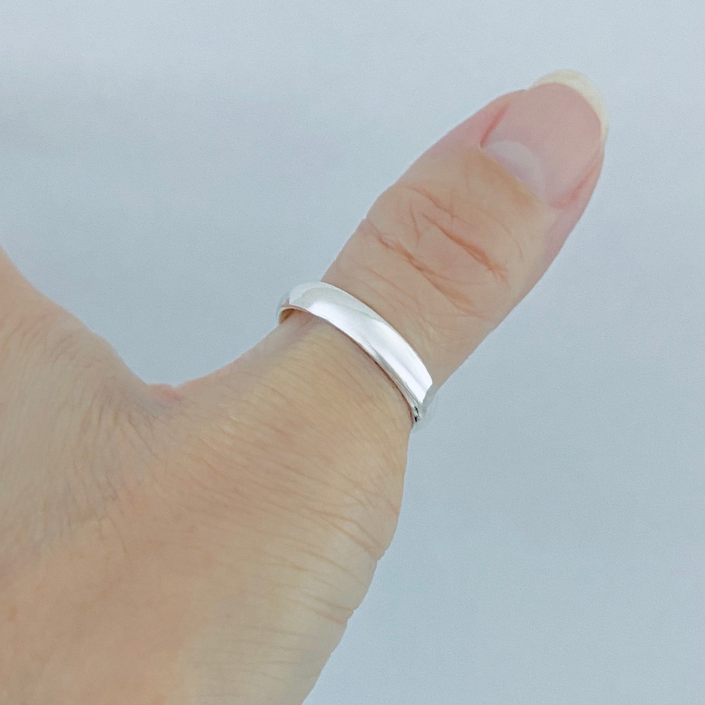 Sterling Silver Unisex High Polish 4MM Wedding Band, Stackable Ring, Silver Bands