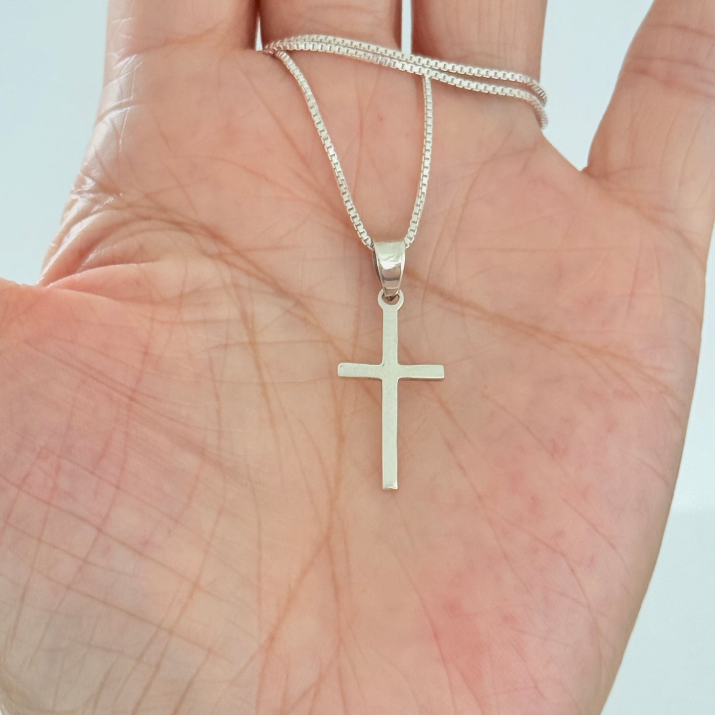 925 Sterling Silver Small Cross Necklace | Dainty Christian Pendant for Women
