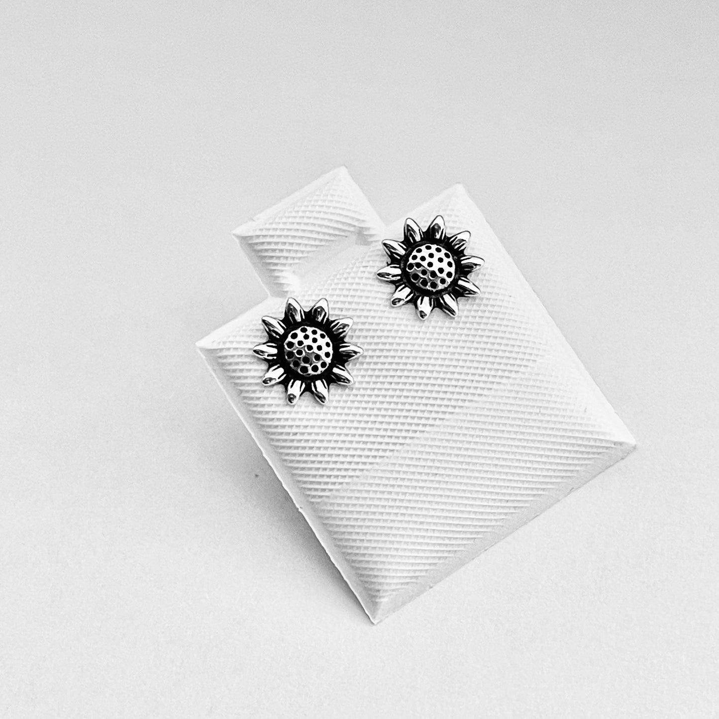 Sterling Silver Sunflower Earrings, Flower Earring, Stud Earrings, Happy Flowers