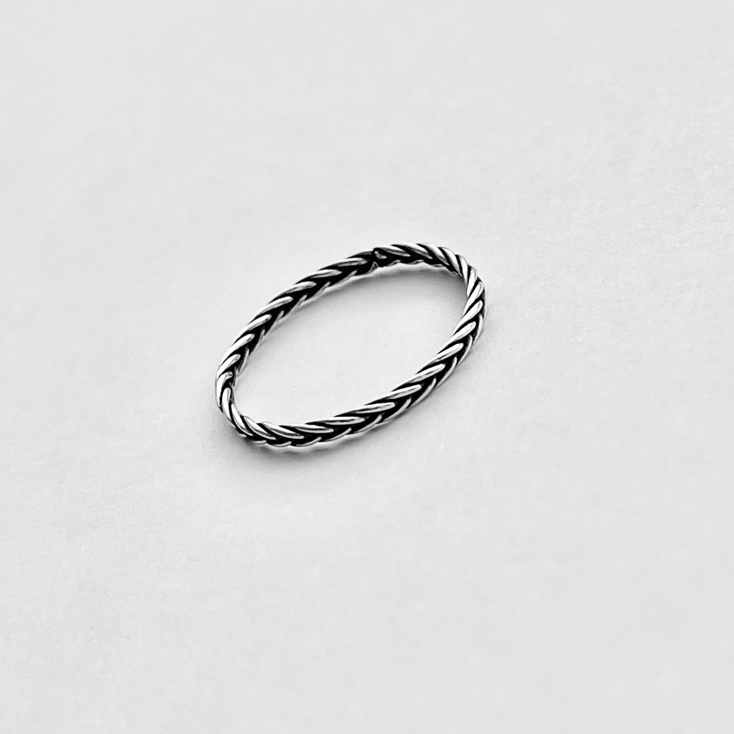 Sterling Silver Little Dainty Eternity Braid Band, Silver Ring, Stackable Bands, Braided Rings