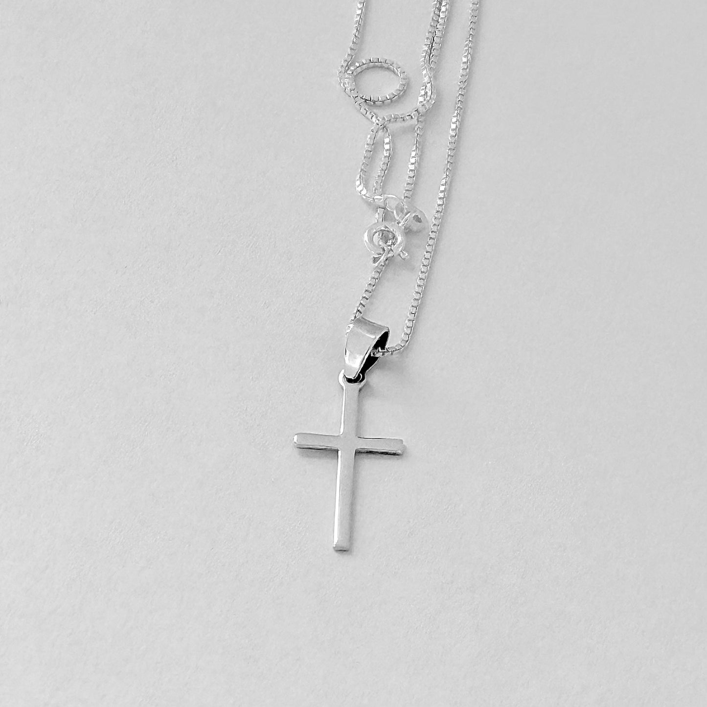 925 Sterling Silver Small Cross Necklace | Dainty Christian Pendant for Women