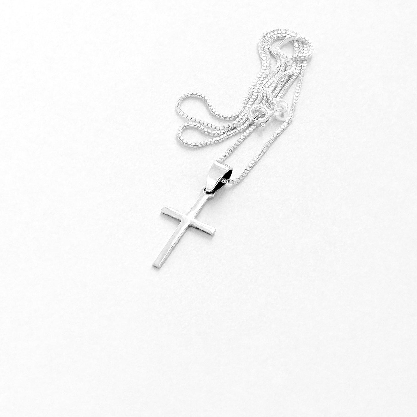 925 Sterling Silver Small Cross Necklace | Dainty Christian Pendant for Women