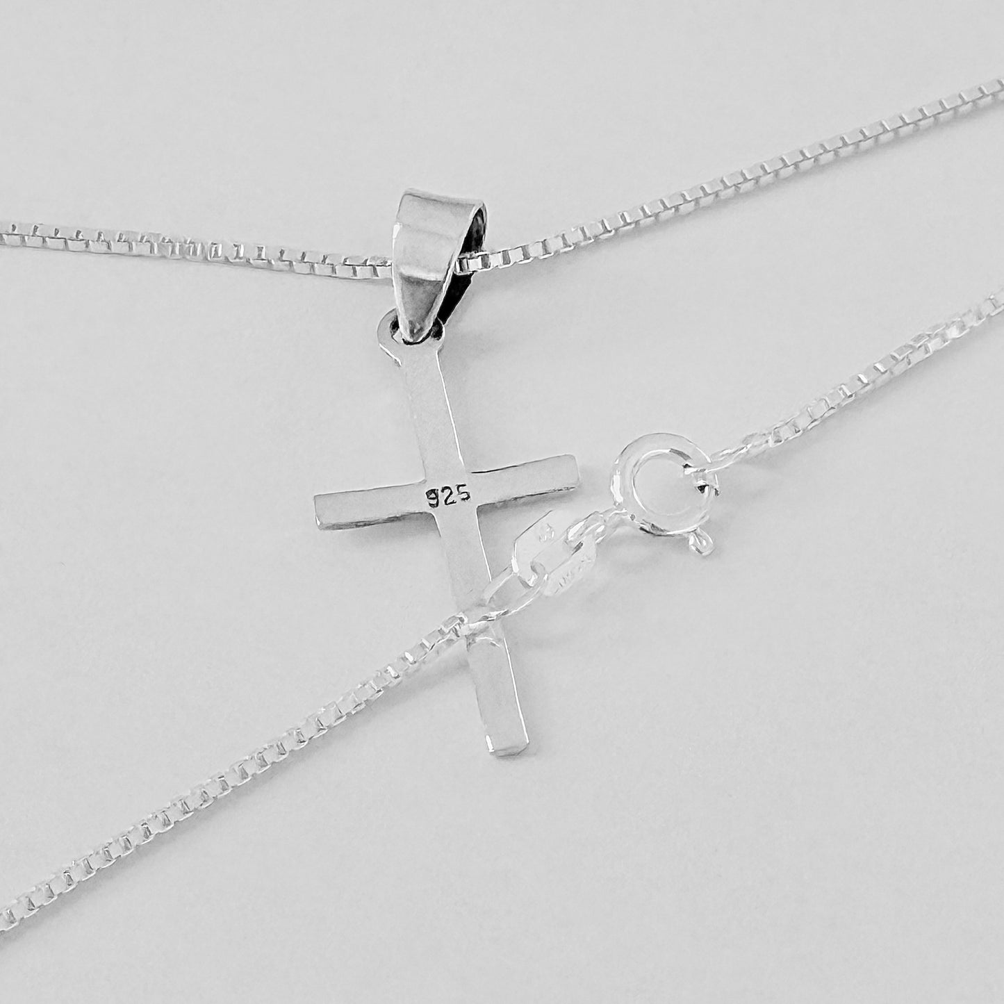 925 Sterling Silver Small Cross Necklace | Dainty Christian Pendant for Women
