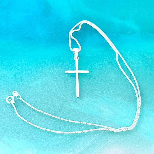 925 Sterling Silver Dainty Cross Necklace | Minimalist Christian Pendant