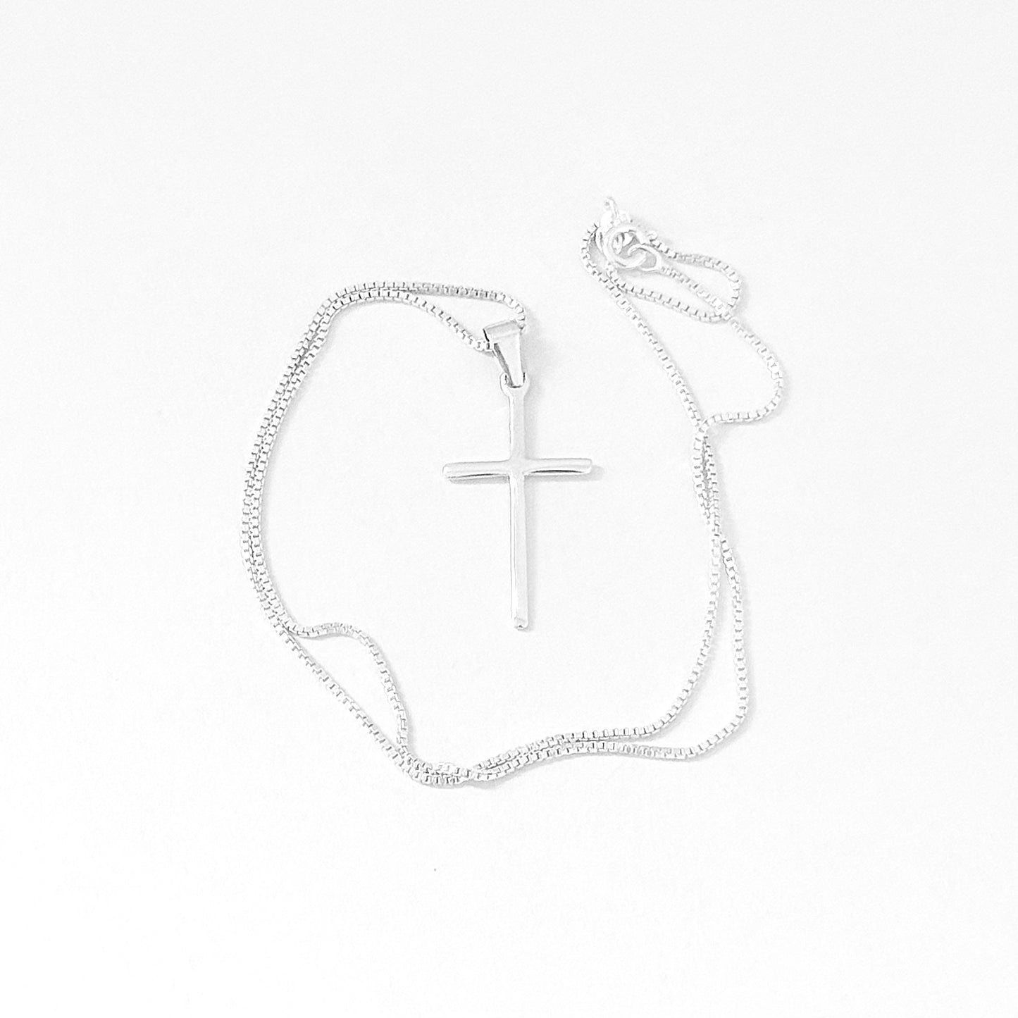 925 Sterling Silver Dainty Cross Necklace | Minimalist Christian Pendant
