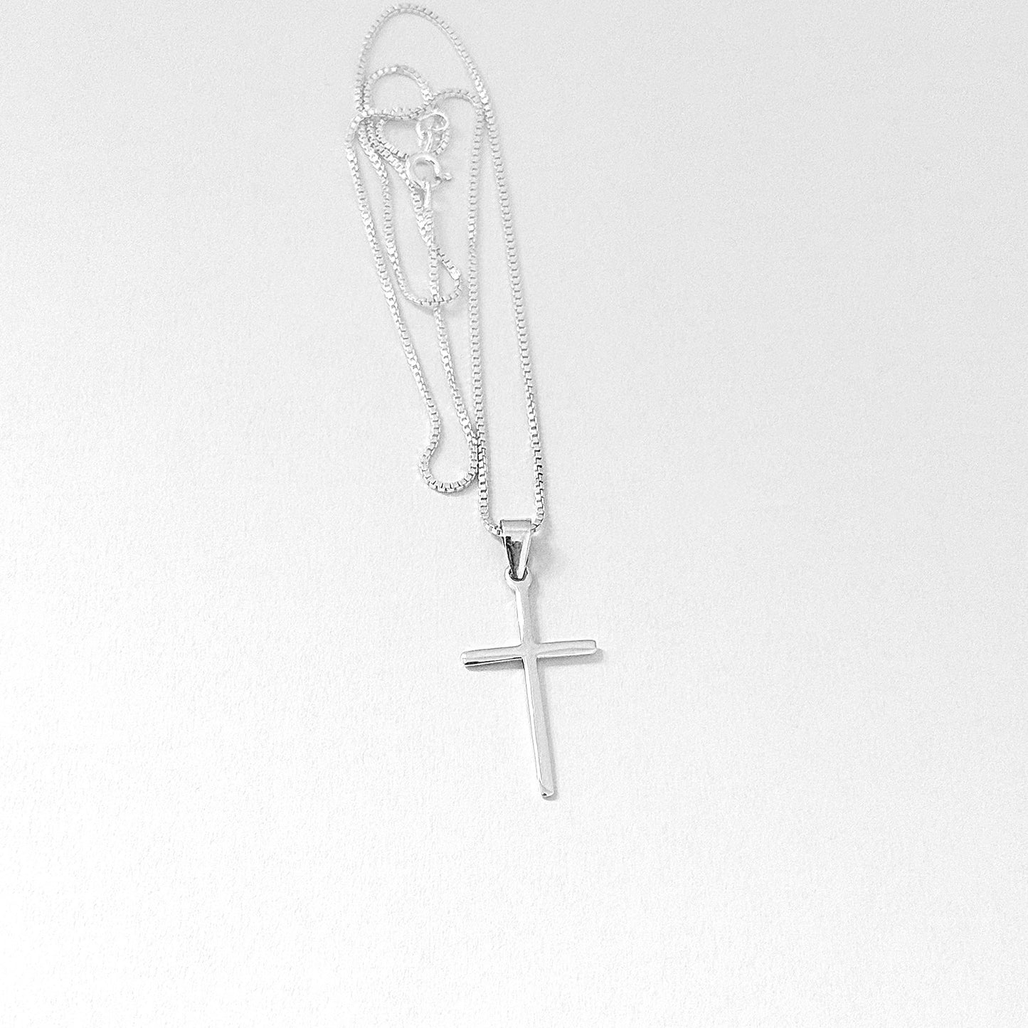 925 Sterling Silver Dainty Cross Necklace | Minimalist Christian Pendant