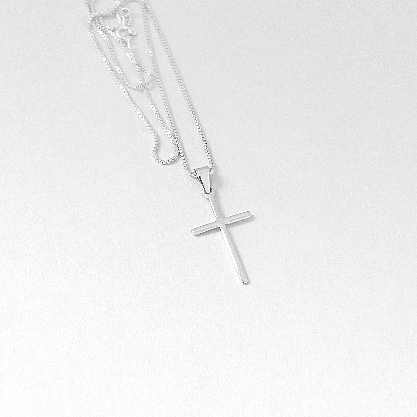925 Sterling Silver Dainty Cross Necklace | Minimalist Christian Pendant