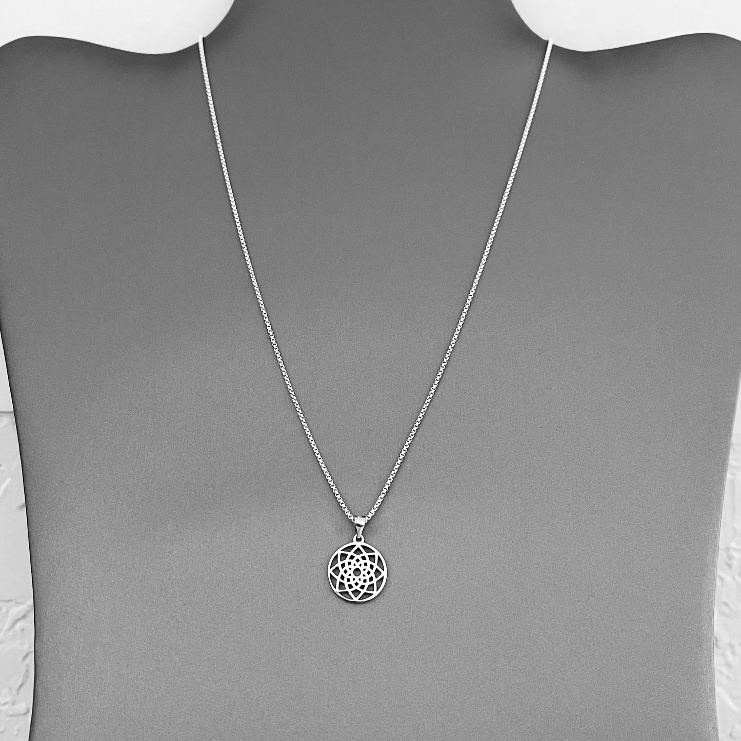 Sterling Silver Mandala Necklace, Lotus Necklaces, Spirit Flower Necklace