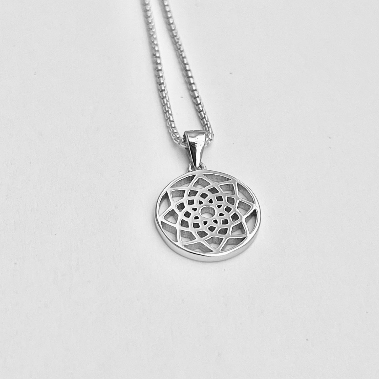 Sterling Silver Mandala Necklace, Lotus Necklaces, Spirit Flower Necklace