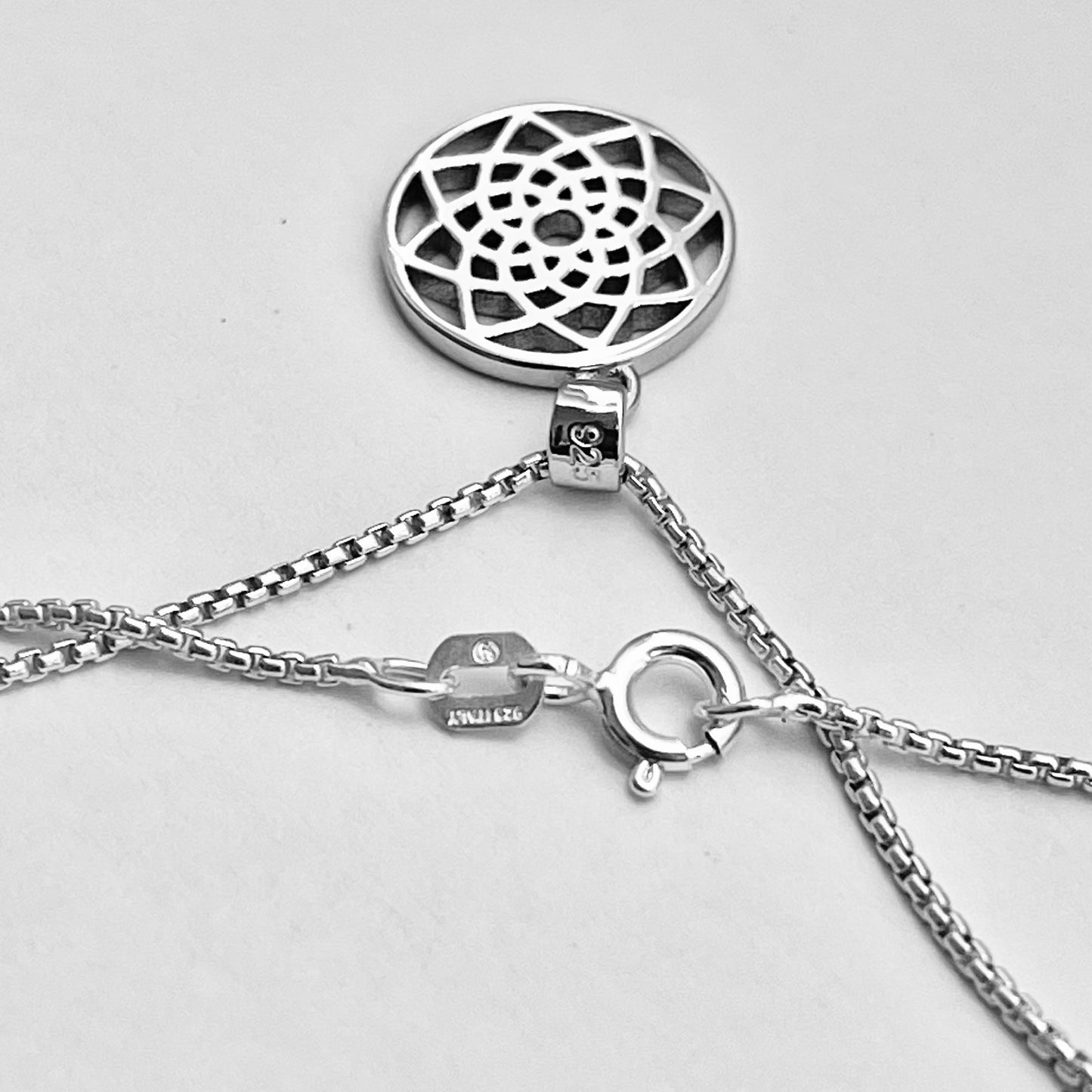 Sterling Silver Mandala Necklace, Lotus Necklaces, Spirit Flower Necklace