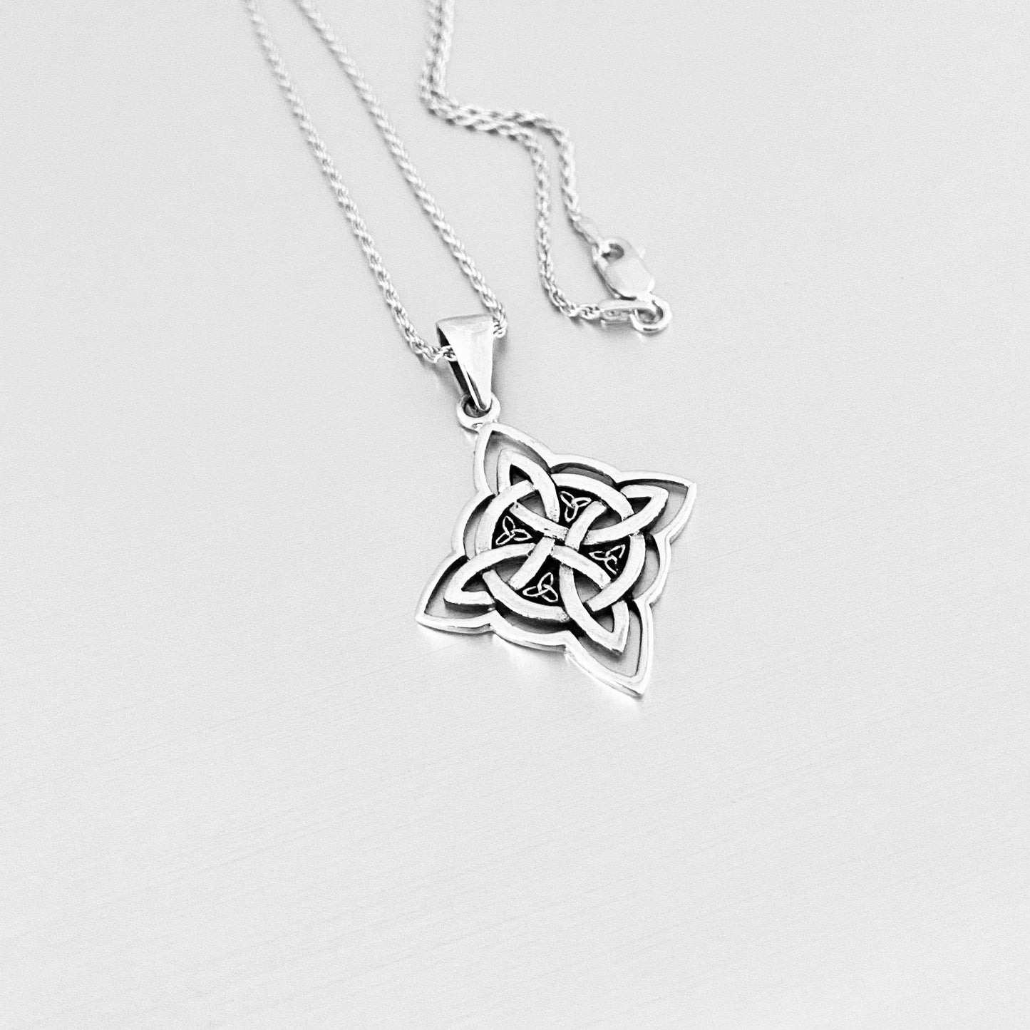 925 Sterling Silver Celtic Triquetra Necklace | Statement Trinity Knot Pendant