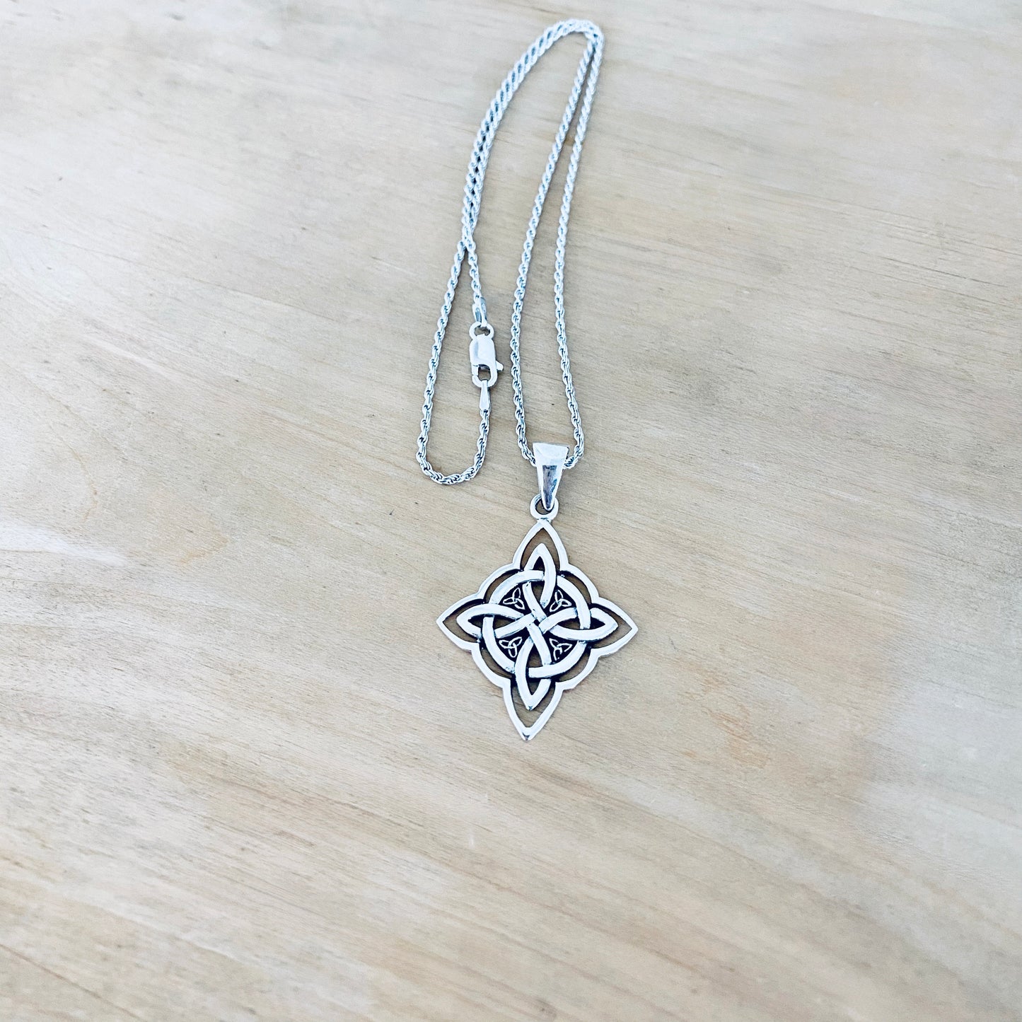 925 Sterling Silver Celtic Triquetra Necklace | Statement Trinity Knot Pendant