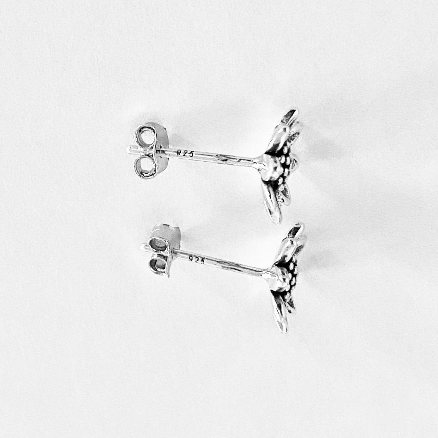 Sterling Silver Sunflower Earrings, Silver Flower Earring, Stud Earrings
