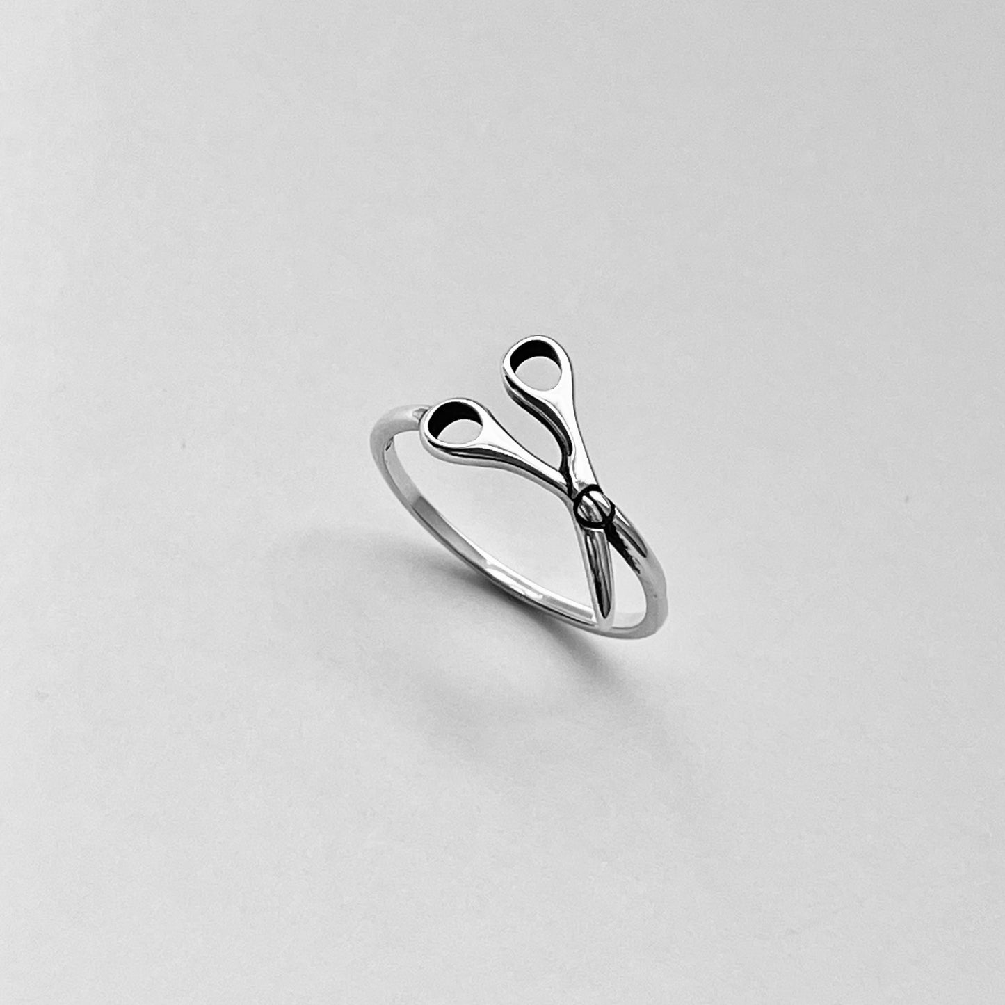 Sterling Silver Open Scissors Ring, Hair Salon Silver Ring, Barber Ring