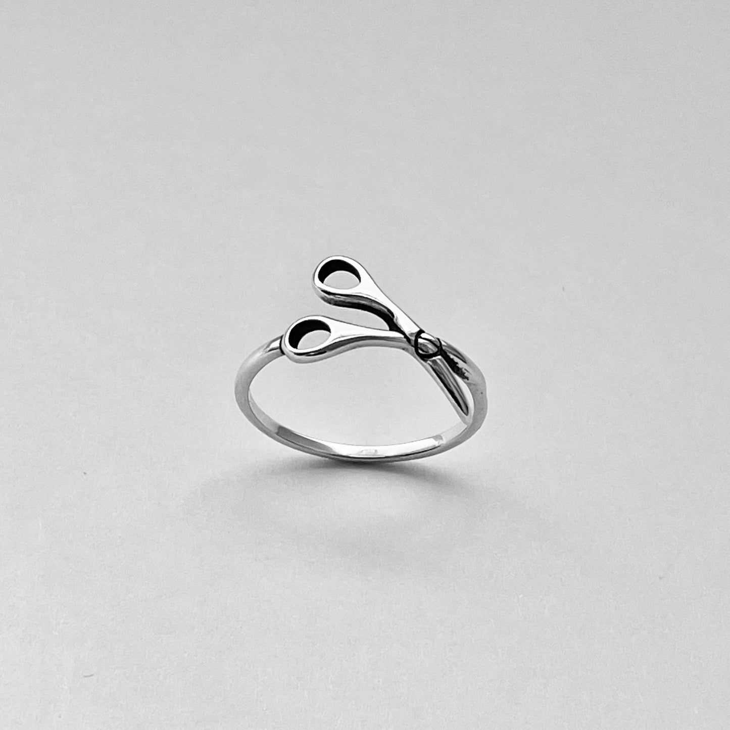 Sterling Silver Open Scissors Ring, Hair Salon Silver Ring, Barber Ring