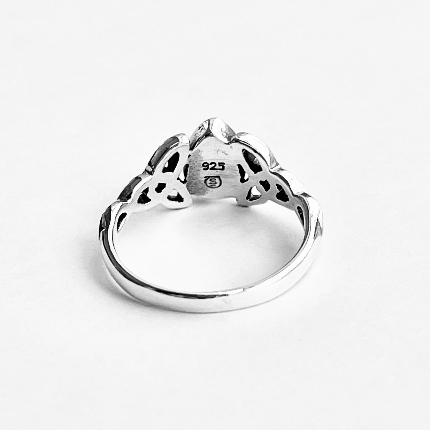 925 Sterling Silver Teardrop Black Onyx Ring | Celtic & Healing Silver Ring