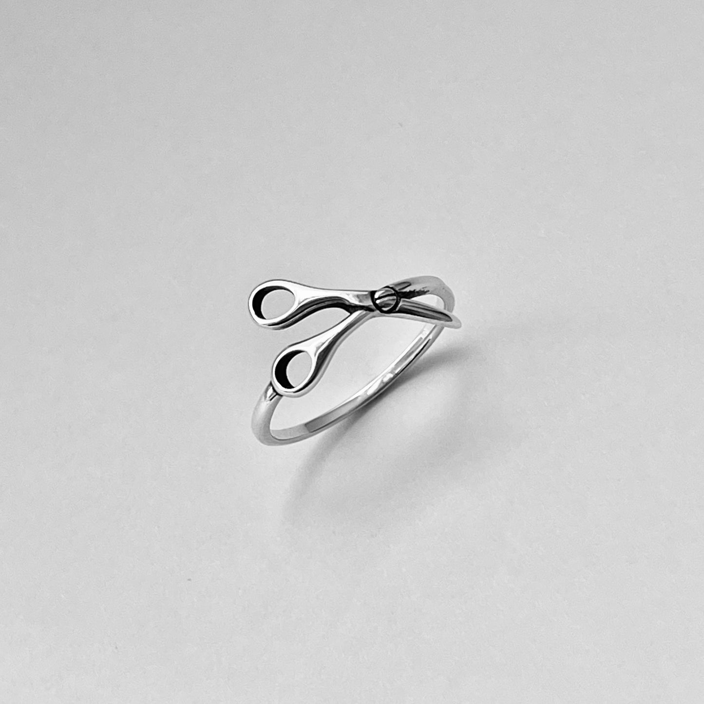 Sterling Silver Open Scissors Ring, Hair Salon Silver Ring, Barber Ring