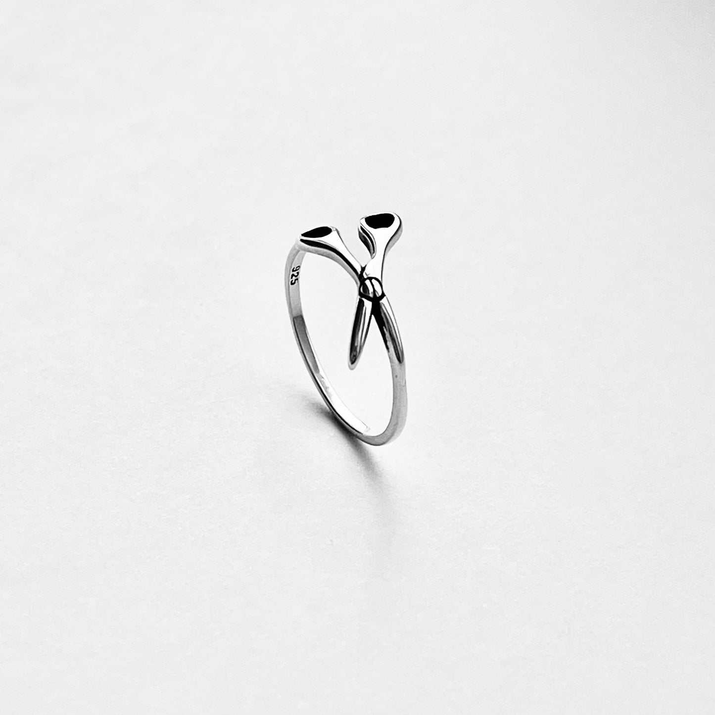 Sterling Silver Delicate Open Scissors Ring – Hair Stylist Barber Seamstress Rings