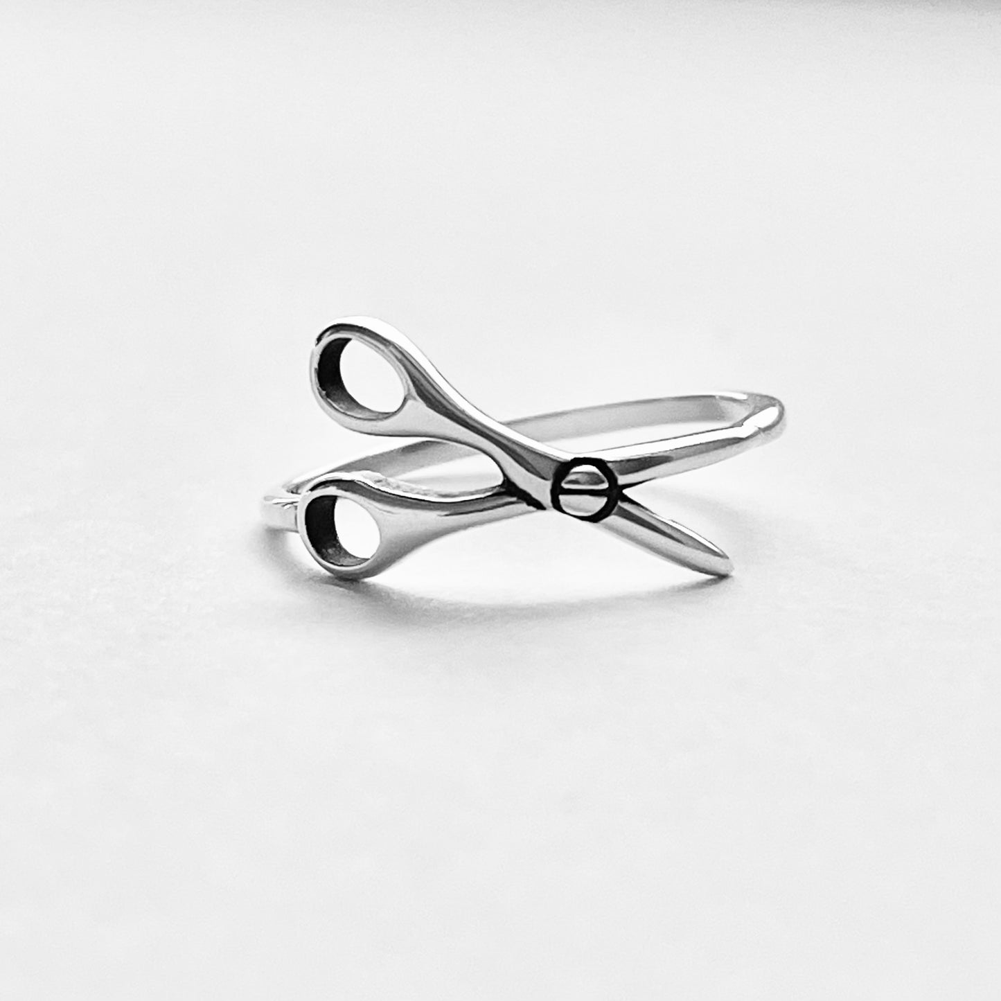 Sterling Silver Delicate Open Scissors Ring – Hair Stylist Barber Seamstress Rings
