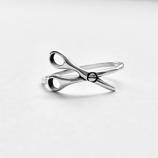 Sterling Silver Scissors Ring, Stylist Rings, Hairdresser Jewelry, Hair Cut Tools