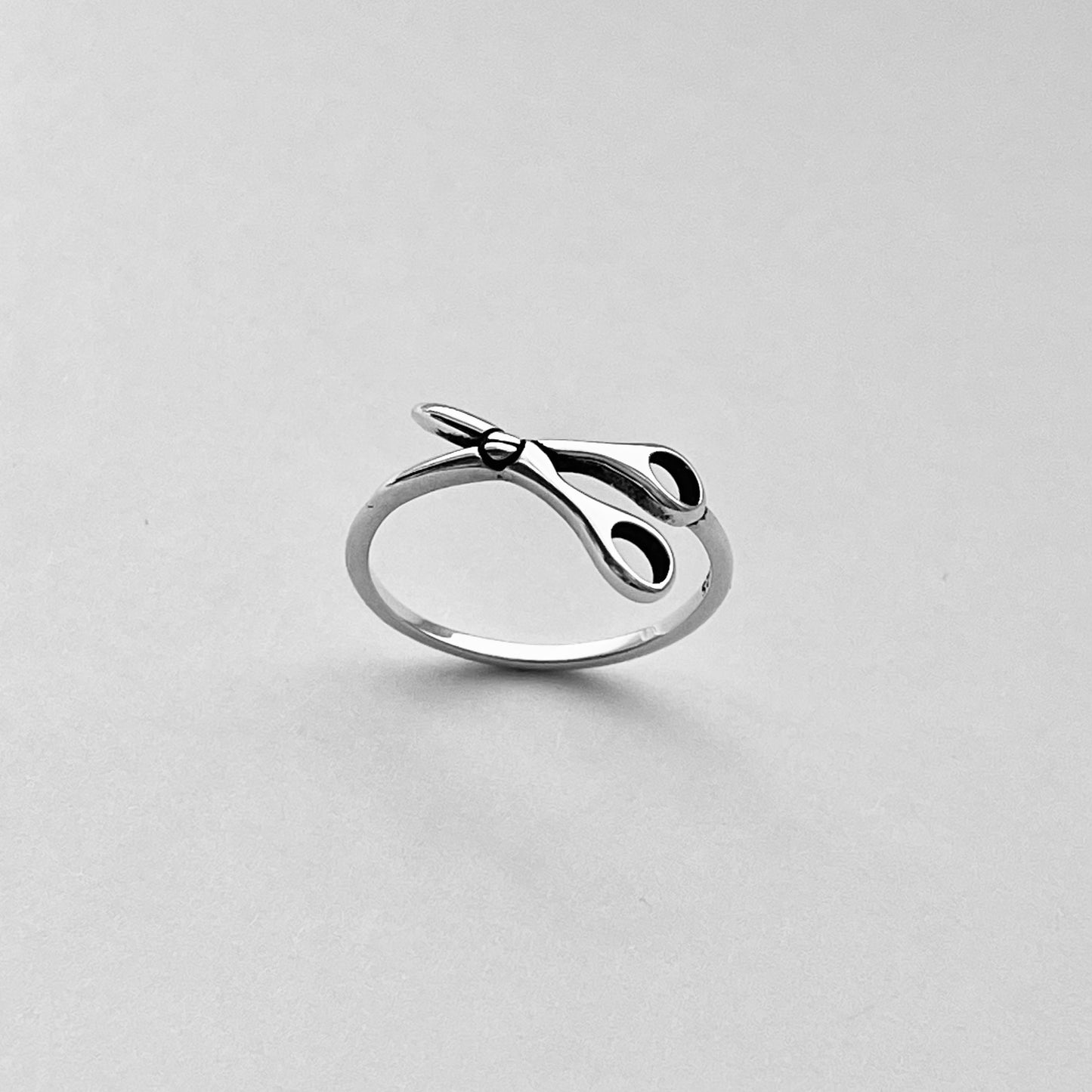 Sterling Silver Open Scissors Ring, Hair Salon Silver Ring, Barber Ring