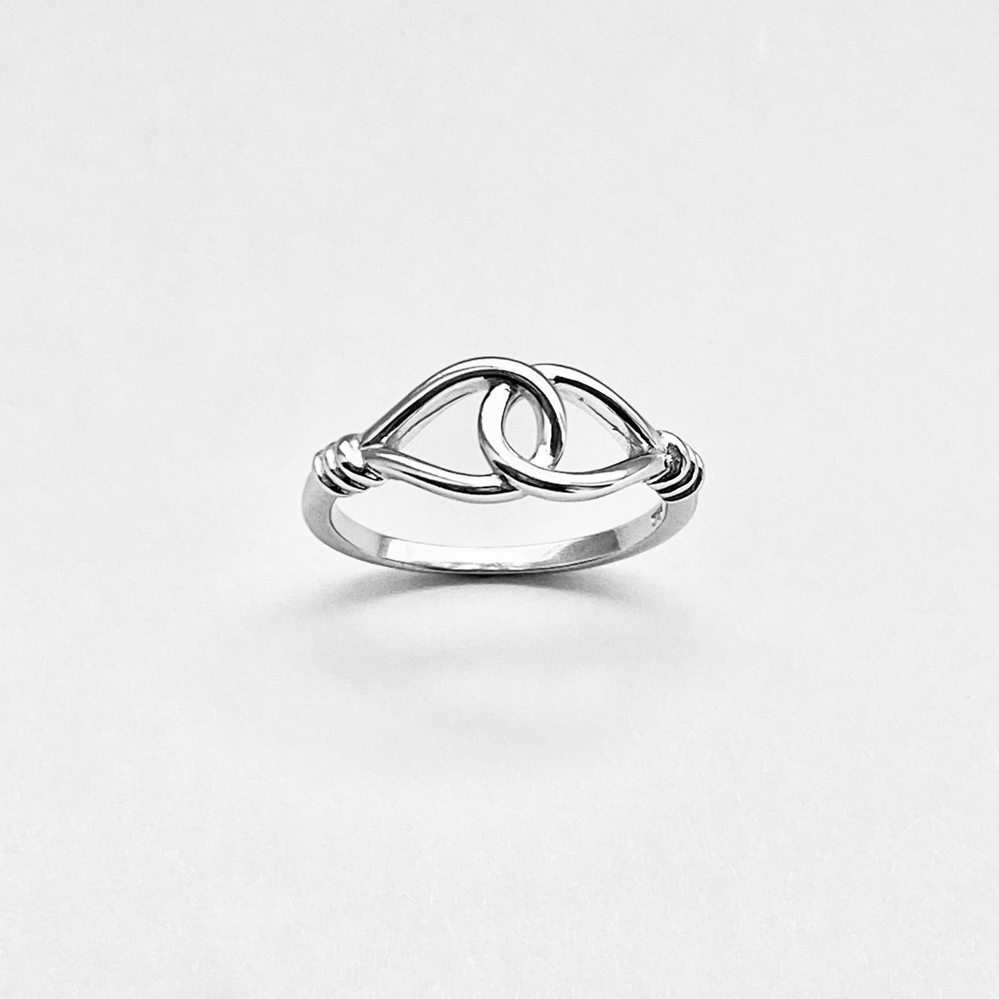 925 Sterling Silver Knotted Loop Ring | Dainty Teardrop Love Knots Silver Rings