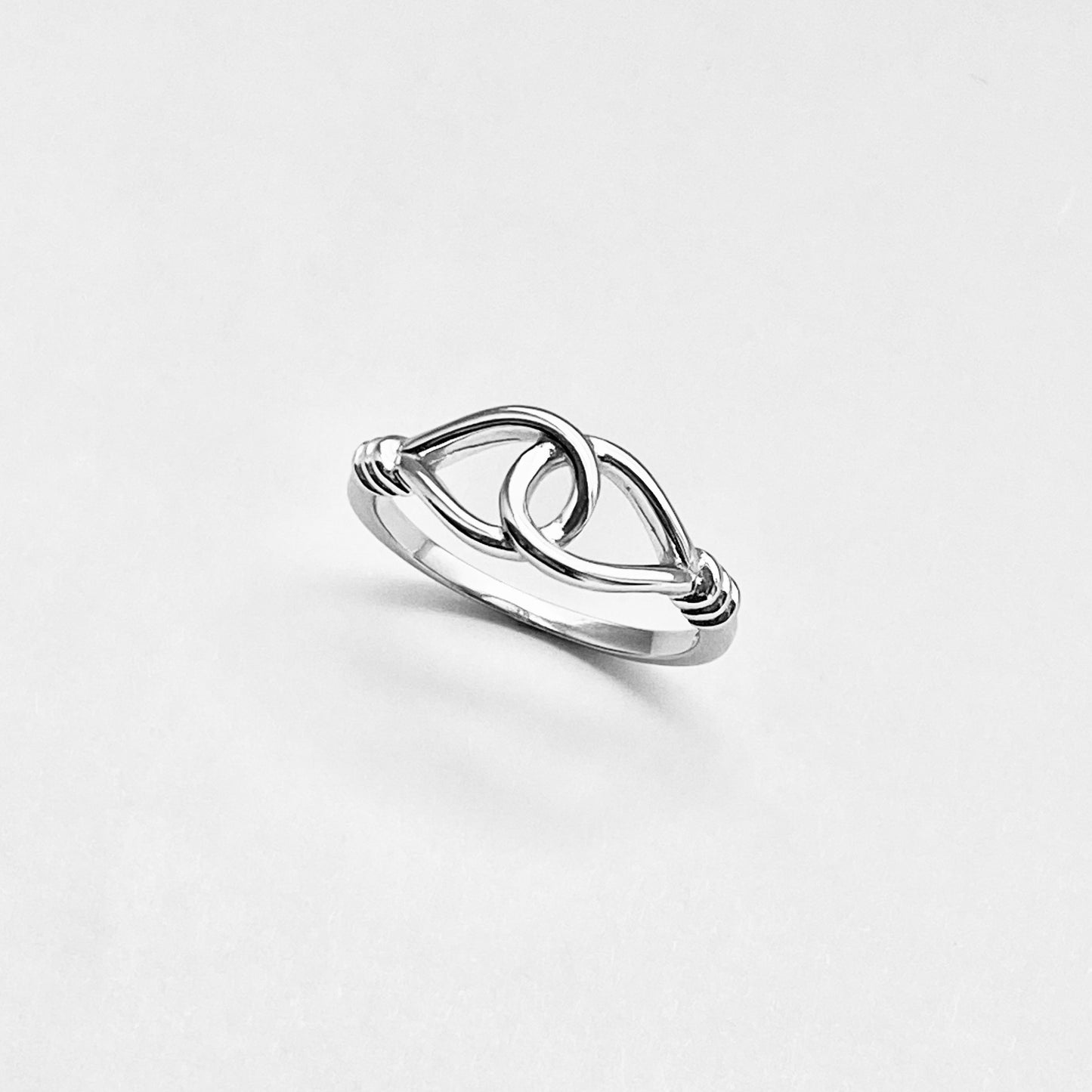 925 Sterling Silver Knotted Loop Ring | Dainty Teardrop Love Knots Silver Rings