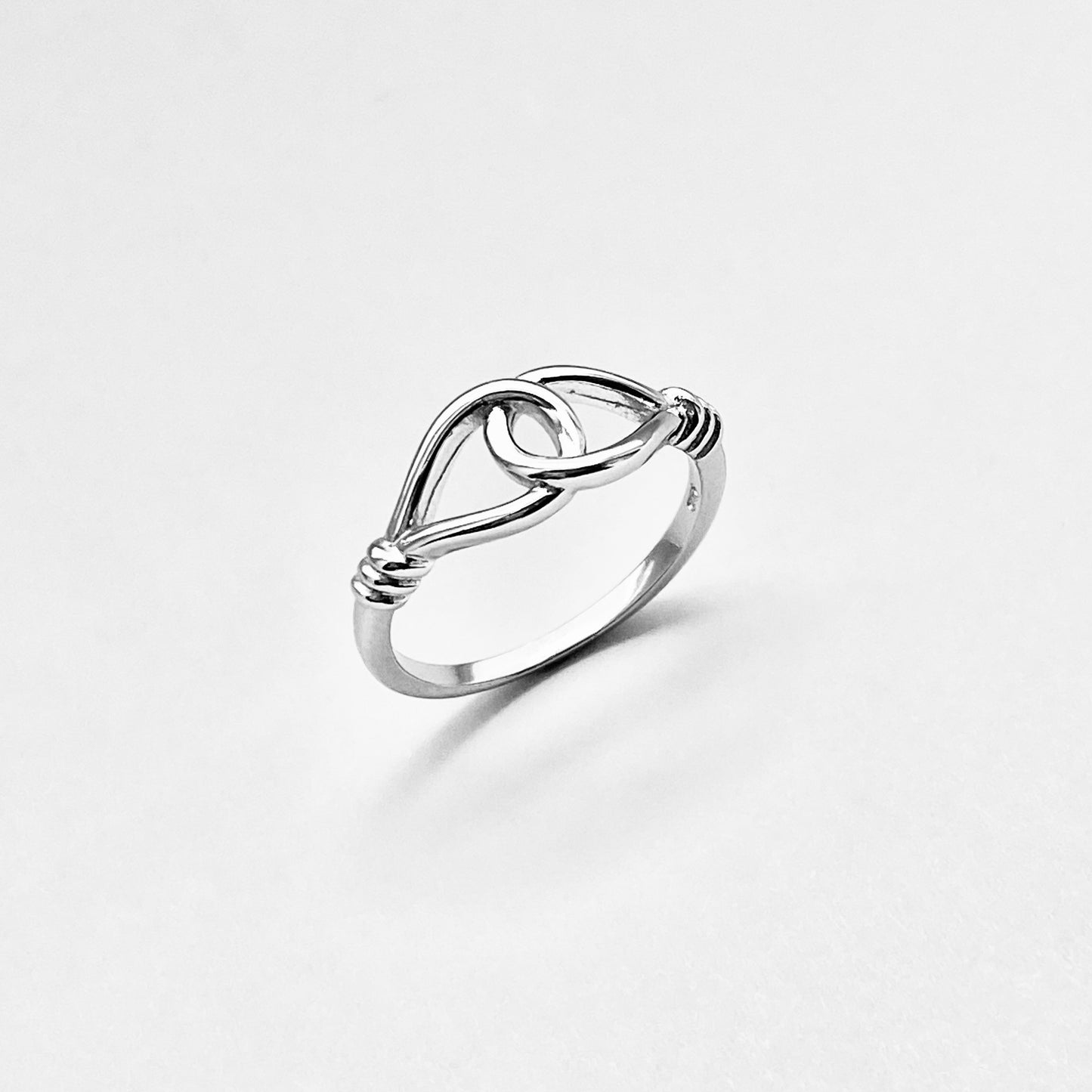 925 Sterling Silver Knotted Loop Ring | Dainty Teardrop Love Knots Silver Rings
