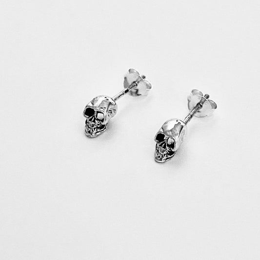 925 Sterling Silver Unisex Skull Stud Earrings | Skeleton & Gothic Jewelry