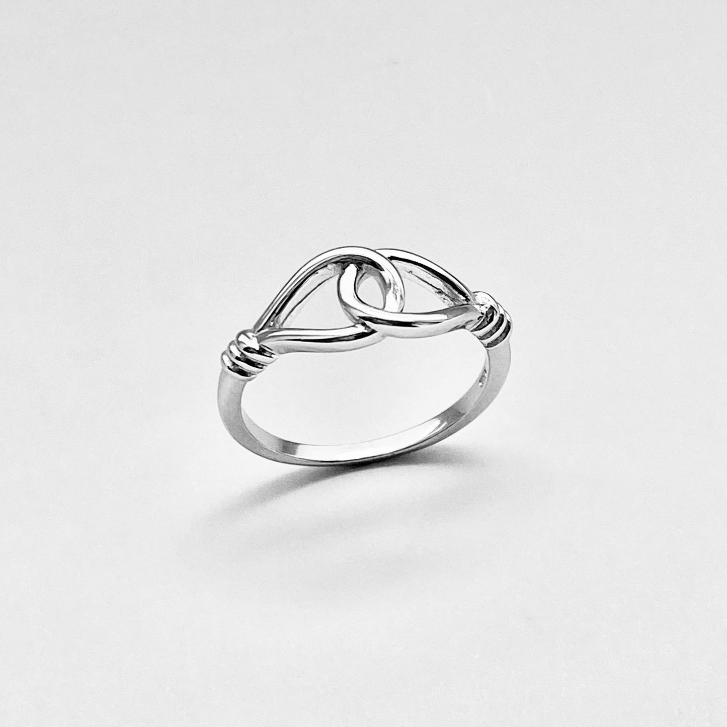 925 Sterling Silver Knotted Loop Ring | Dainty Teardrop Love Knots Silver Rings