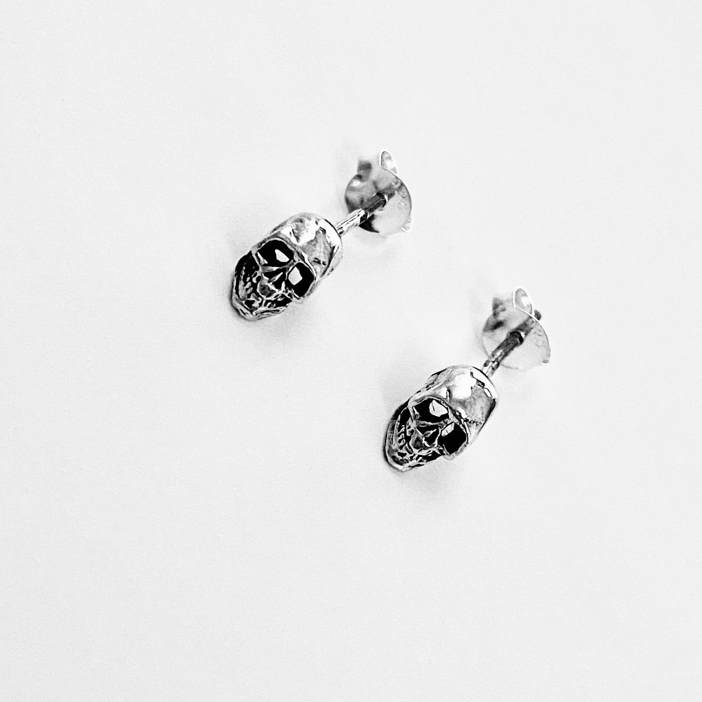 925 Sterling Silver Unisex Skull Stud Earrings | Skeleton & Gothic Jewelry