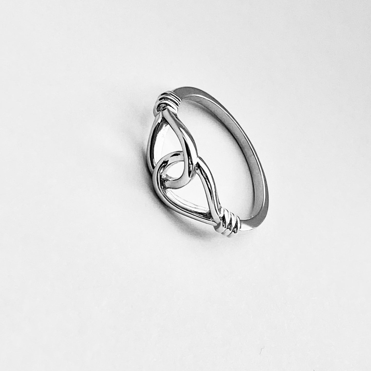 925 Sterling Silver Knotted Loop Ring | Dainty Teardrop Love Knots Silver Rings