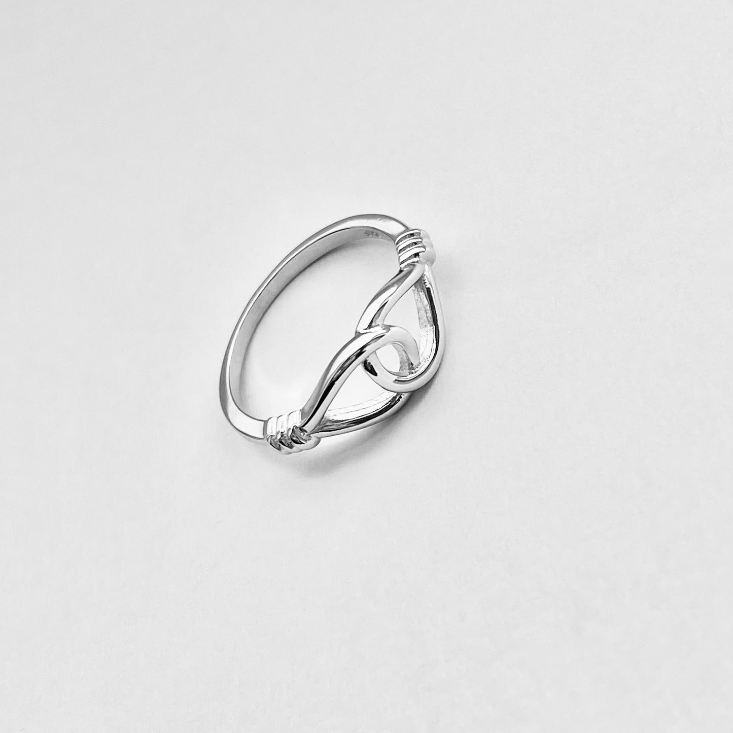 925 Sterling Silver Knotted Loop Ring | Dainty Teardrop Love Knots Silver Rings