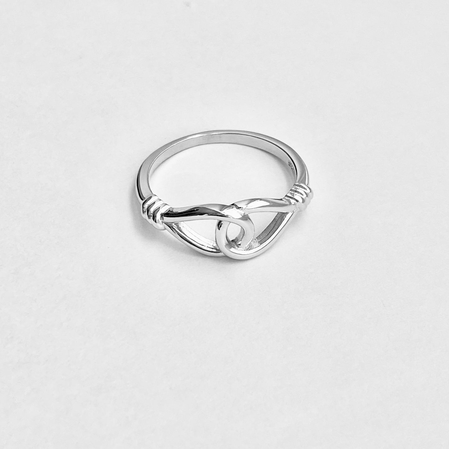 925 Sterling Silver Knotted Loop Ring | Dainty Teardrop Love Knots Silver Rings