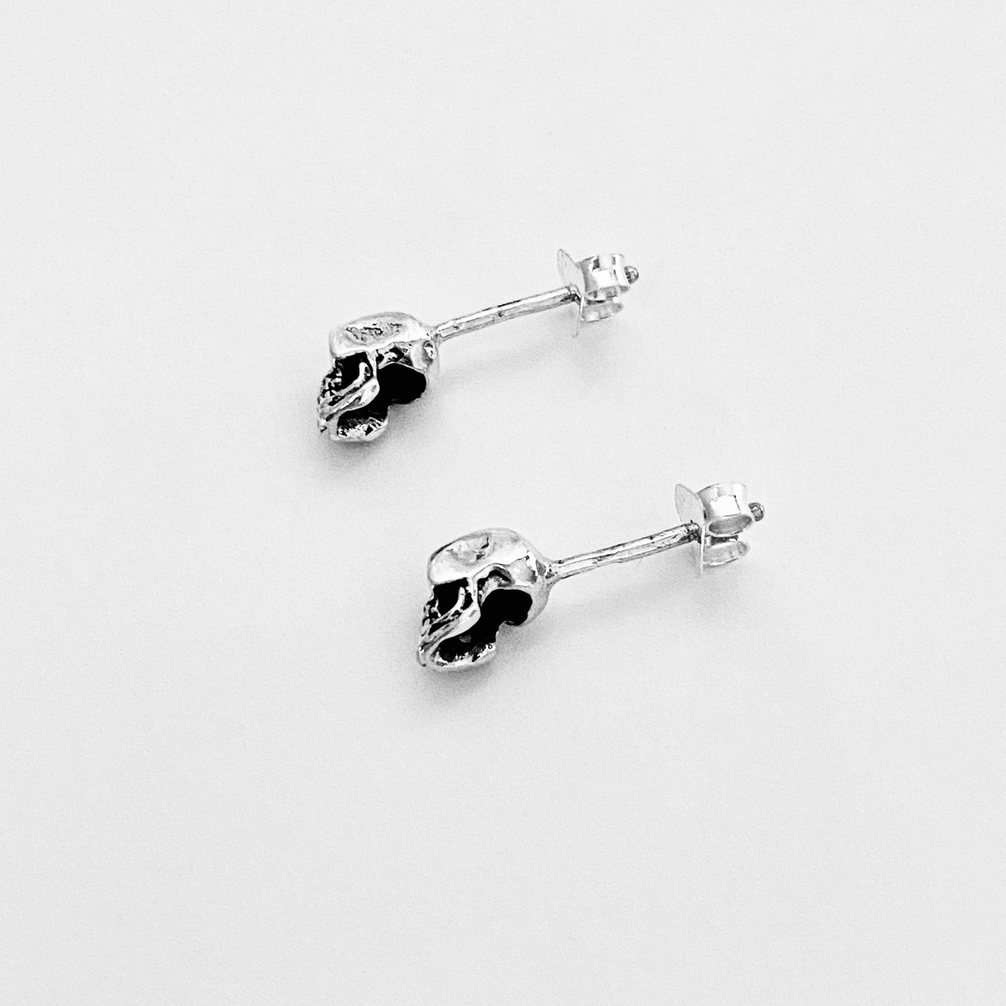 925 Sterling Silver Unisex Skull Stud Earrings | Skeleton & Gothic Jewelry