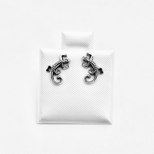 Sterling Silver Lizard Stud Earring, Silver Earrings, Reptiles, Snakes, Geckos, Pet Animal