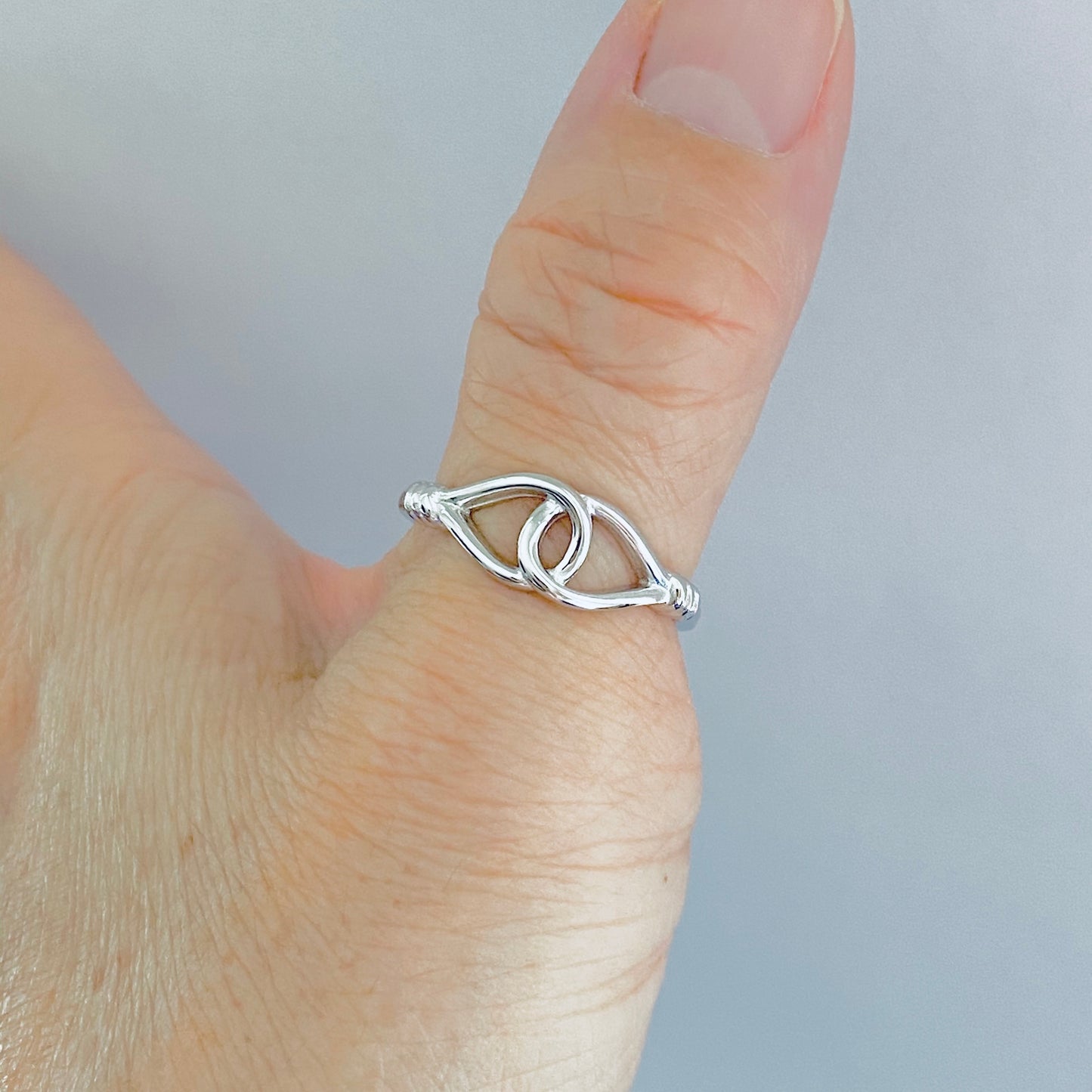 925 Sterling Silver Knotted Loop Ring | Dainty Teardrop Love Knots Silver Rings
