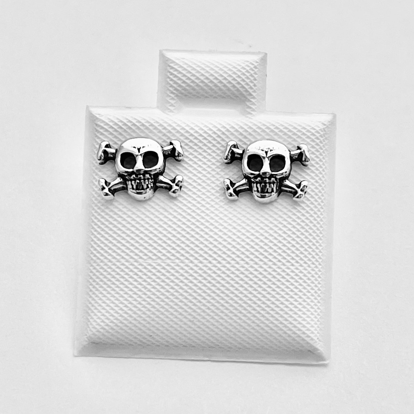 Crossbones Stud Earring Sterling Silver, Skull Earrings