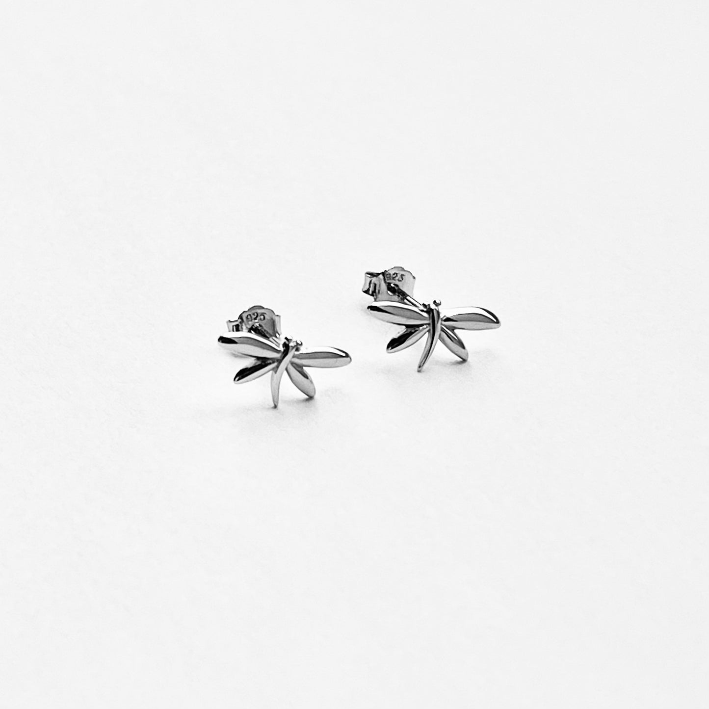 Sterling Silver Small Dragonfly Stud Earrings | Dainty Spirit Insect Bug Earring