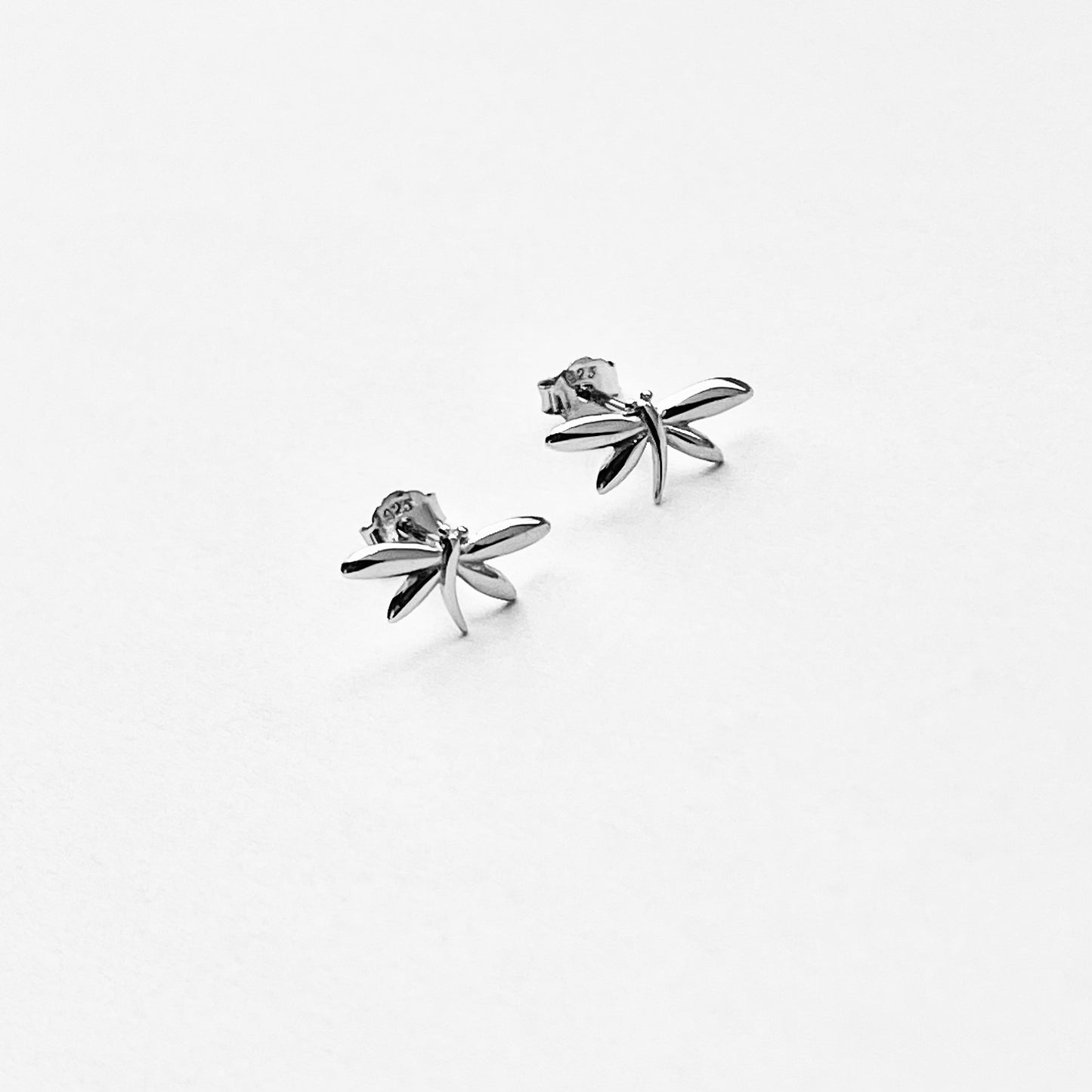 Sterling Silver Small Dragonfly Stud Earrings | Dainty Spirit Insect Bug Earring