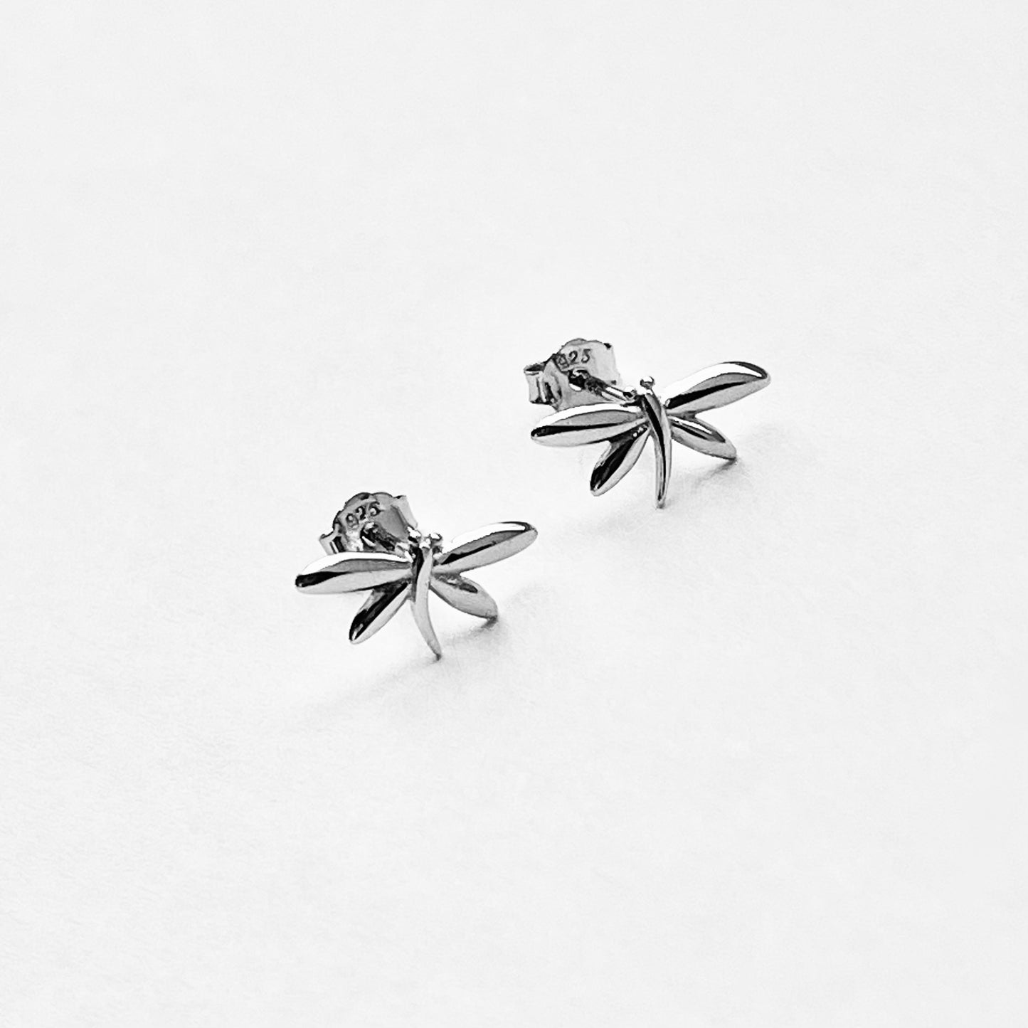Sterling Silver Small Dragonfly Stud Earrings | Dainty Spirit Insect Bug Earring