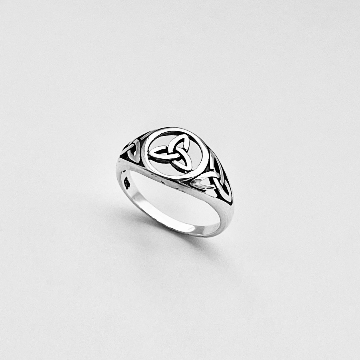 Sterling Silver Triple Triquetra Celtic Ring, Love Silver Rings