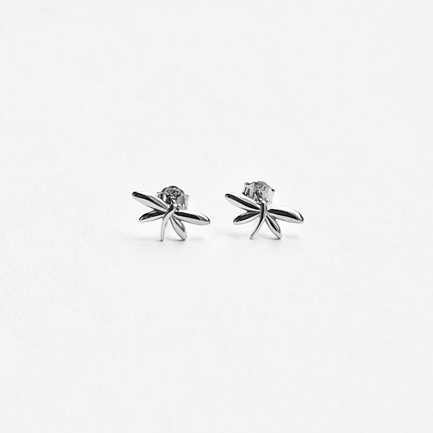 Sterling Silver Small Dragonfly Stud Earrings | Dainty Spirit Insect Bug Earring