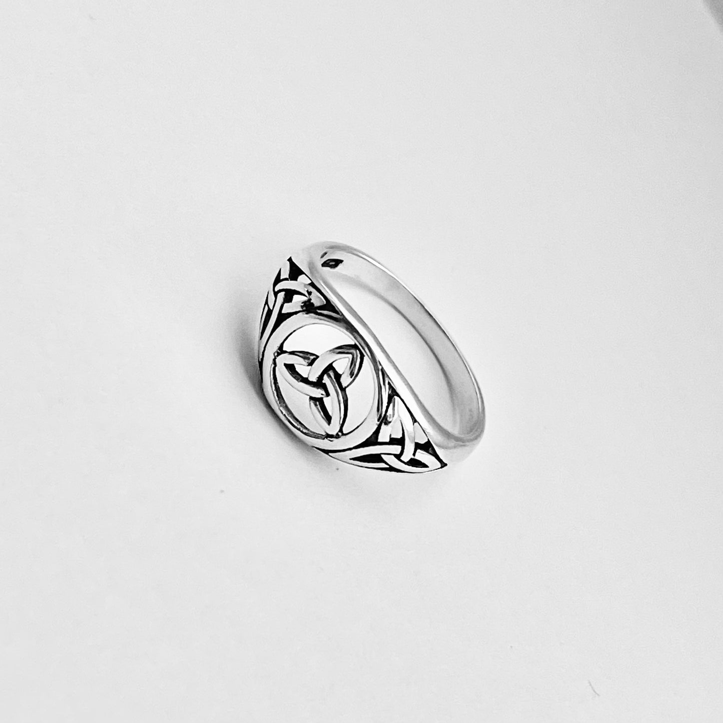 Sterling Silver Triple Triquetra Celtic Ring, Love Silver Rings