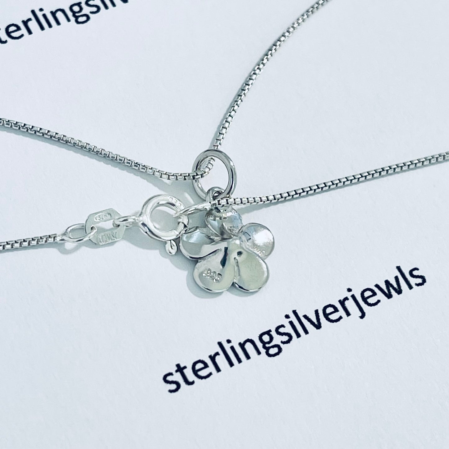 Sterling Silver Minimalist Satin Plumeria Necklace, Hawaii Flower Necklaces