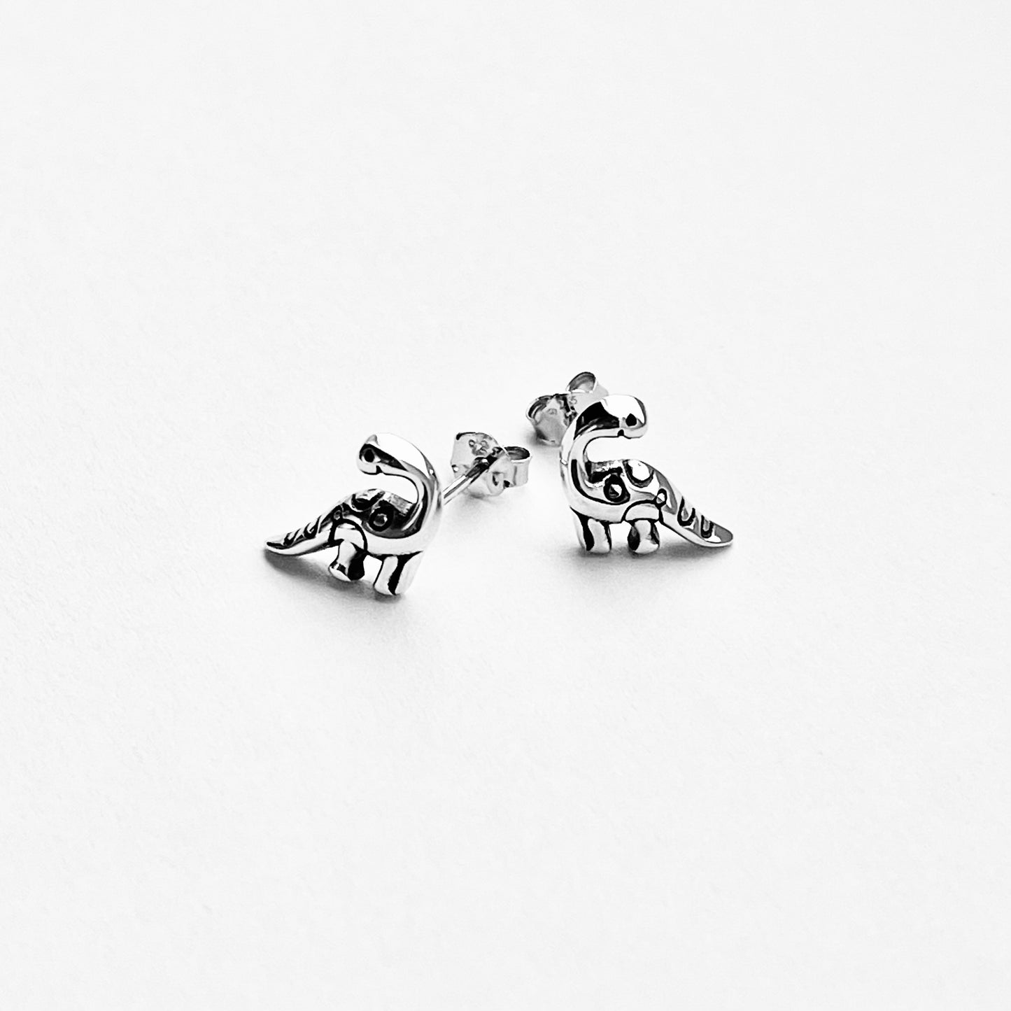Sterling Silver Dinosaur Stud Earring, Reptile Animal Earrings, Dino Jewelry