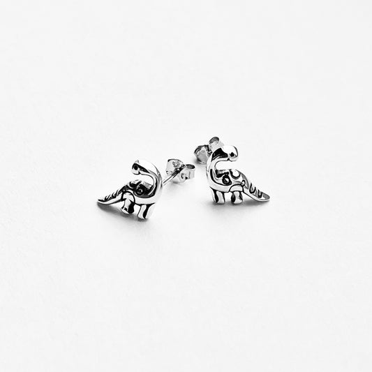 Sterling Silver Dinosaur Stud Earring, Reptile Animal Earrings, Dino Jewelry